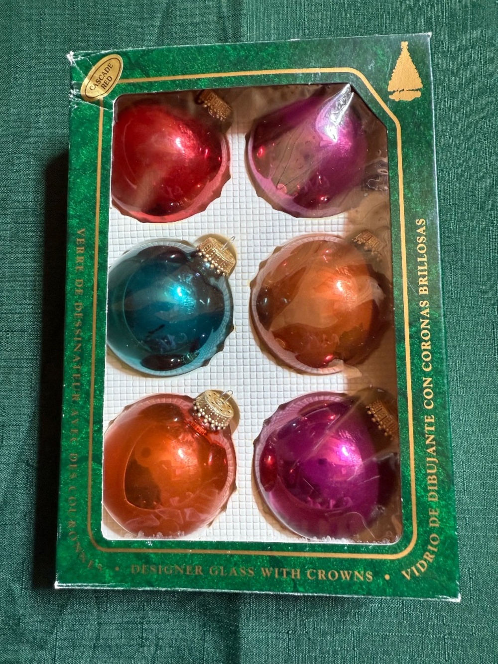 Vintage Bradford Novelty Glass Christmas Ornaments, Colorful Jewel Tones 6